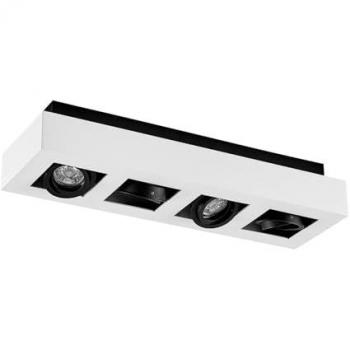 Lámpara de techo dimmable 'Vince' en aluminio blanco, 47 x 14 cm, 4 llamas GU10, moderna para cocina - Arcchio