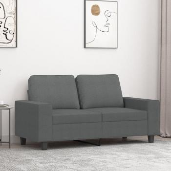 Sofá de 2 plazas en tela gris oscuro de 120 cm
