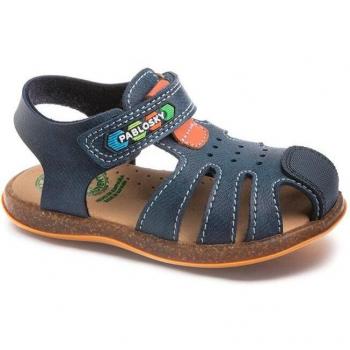 Sandalia Pablosky Stepeasy 028420 para Bebé Niño, Cierre Adherente, Tejano/Azul Marino, Materiales Reciclados