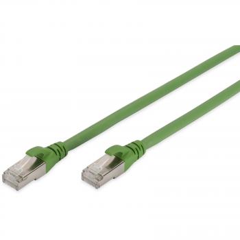 Cable de red industrial S/FTP Cat.6a 15 m con doble blindaje y funda PUR (TPE) contra aceite y rayos UV, color verde