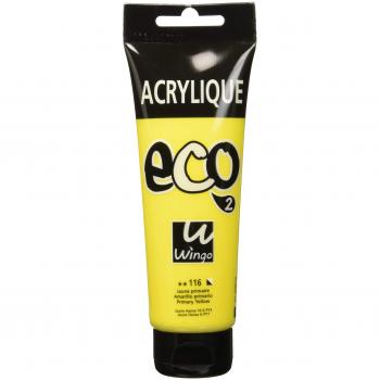 Pintura acrilica wingo eco amarillo primario tubo de 120 ml