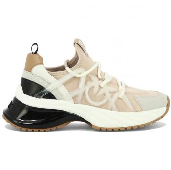 Pinko Women's Ariel Sneakers, Size 36, Pink and White Logo Sneakers