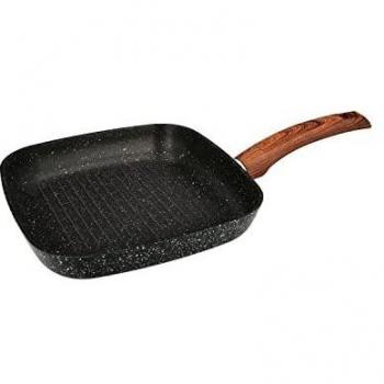 Sarten Aluminio Forjado Antiadherente 24x24x4,5 cm. Mango Engomado / 5 capas / Acabado Piedra / Todo Tipo de Cocinas / Grill