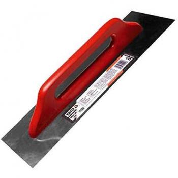 Paleta de albañilería Yato YT-5210, llana rectangular, fabricada en acero inoxidable, mango ergonómico de plástico antideslizante, ideal para alisar y nivelar superficies