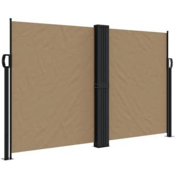 Toldo lateral retráctil 140x600 cm Color Negro, Crema, Azul y Gris Taupe