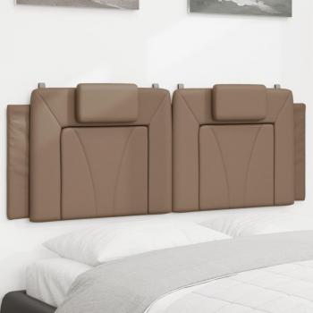 Cabecero de cama acolchado en cuero sintético color cappuccino 140 cm