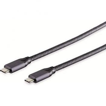 Cable USB-C 3.2 Gen 2x2 (ST-ST) 2m Gris, 100W, 4K
