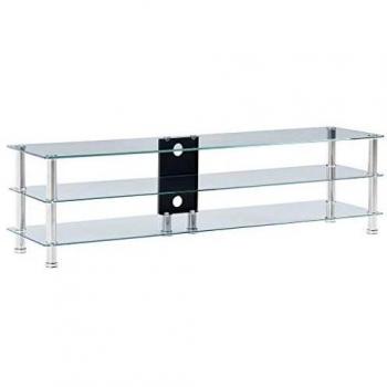 vidaXL Mueble de televisor vidrio templado transparente 150x40x40 cm