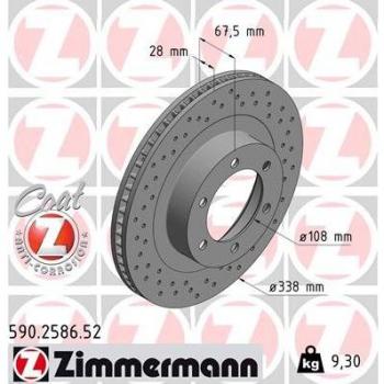 Disco de freno ZIMMERMANN 590.2586.52