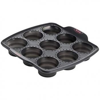 Tefal Crispybake J4174714 Molde Muffins 30x11 cm, Forma Rectangular Desmontable y con Gran Fondo, Revestimiento Antiadherente, fácil desmonte, de Acero al Carbono, con Grosor 3/10, Steel, Cranberry