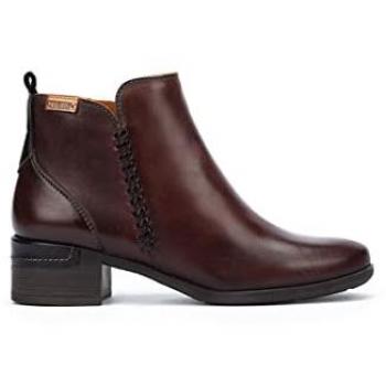Botines de Tacón de Piel para Mujer Málaga en Color Caoba