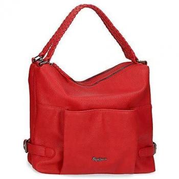 Pepe Jeans Bolso Hobo Braid Rojo, Mujeres