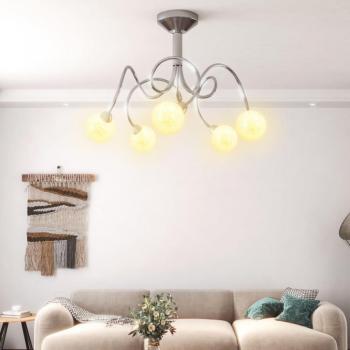 Lámpara de techo pantallas cristal redonda 5 bombillas LED G9