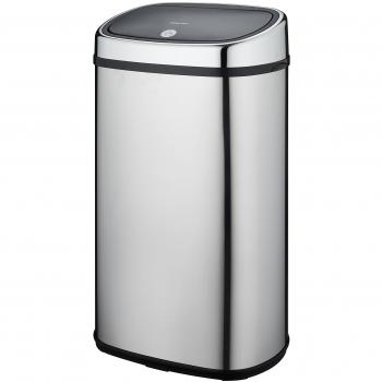 Cubo de Basura de Cocina Semi-Automático 60 L Inoxidable con Apertura One-Touch - Gris