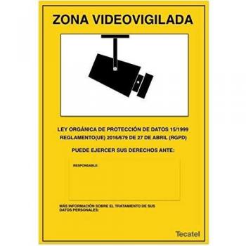Cartel de zona videovigilada PVC intemperie 30x21cm