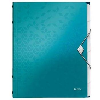 LEITZ 46330051 - Carpeta clasificador WOW PP 6 separadores DIN A4 color turquesa metalizado