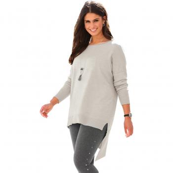 BELLÍSIMA Jersey Escote Redondeado con Acabado roulé Mujer - 018802,Gris VIGORÉ,L