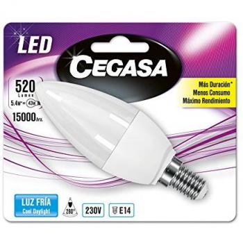 Cegasa Bombillas LED 5000K E14, 5.4 W, Blanco, 110x38x38 cm