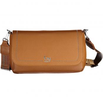 Byblos Elegant Brown Polyurethane Handbag with Logo