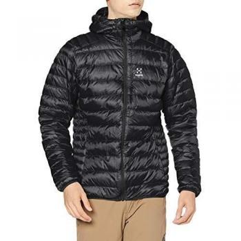 Haglöfs Roc Down Hood Chaqueta de Plumas para Hombre, Color Negro, Aislante, Impermeable, Con Capucha