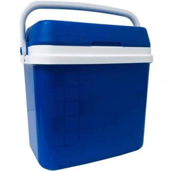 KROWN - Nevera Portátil Térmica, Azul y Blanco, Polipropileno, Ideal Para Actividades al Aire Libre en el Jardín, Camping, Barbacoas, Picnic, Playa, Capacidad 32 L