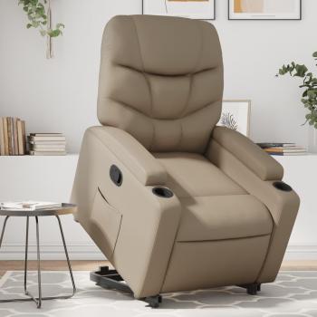 Sillón Recliner Capuchin Leatherette Elevable Color Marrón