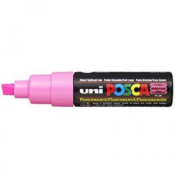 Marcador POSCA PC-8K Punta Cincel 8mm Rosa Fluorescente - Caja de 6 unidades