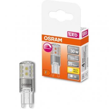 OSRAM Dimmable LED G9 Pin Lamp, 3W (30W Replacement), Warm White 2700K, 320 Lumens, Clear Glass