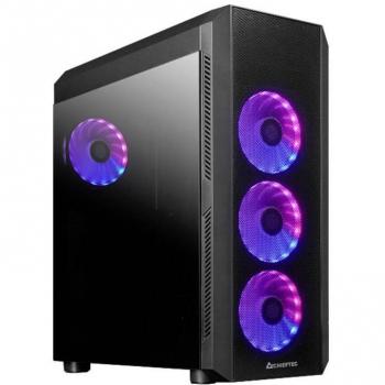 Caja Semitorre ATX Chieftec GL-04B-OP Negro con Diseño Multicolor y Ventana Lateral