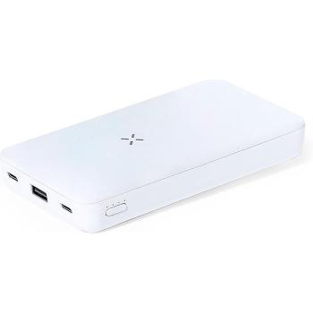 Power Bank Inalámbrico 15W 5000mAh con 1 Salida USB y 2 Entradas Tipo C - Color Blanco