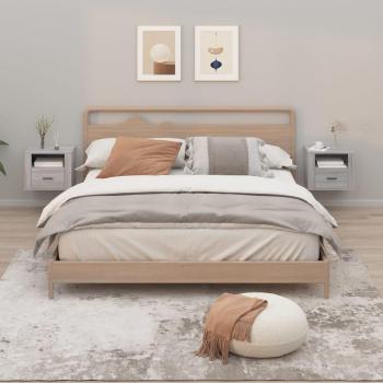 Mesitas de noche de pared vidaXL, 2 unidades, dimensiones 50x36x40 cm, colores disponibles: Blanco, Roble Sonoma, Gris hormigón, ideales para habitación y salón como mesa auxiliar