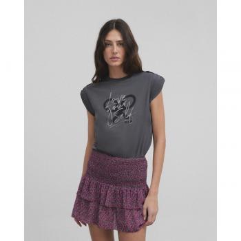 Camiseta mujer manga corta dibujo frontal