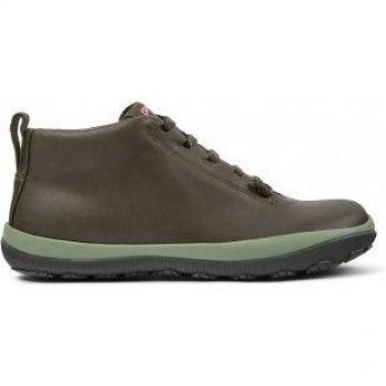 Camper Peu Pista Women's Green Leather Ankle Boots with Gore-Tex Technology