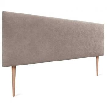 Cabecero Tapizado de Polipiel o Tela AQUALINE Liso 160x105cm con Patas para Camas 150/160 (Tierra)