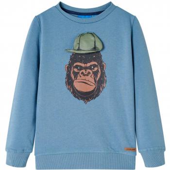 Sudadera para Niños con Estampado de Gorila Azul Medio Talla 104