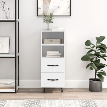 Aparador de madera contrachapada y madera de ingeniería blanco 34,5x34x90 cm Mueble de Almacenaje de Salón, Buffet para salón, Armario Auxiliar, Armario de Almacenamiento