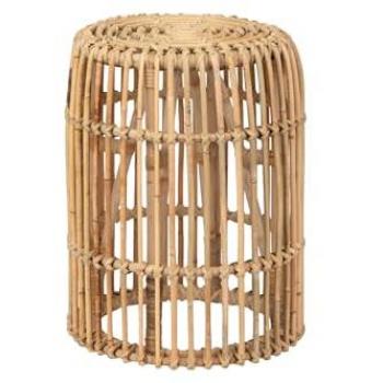 Mesa Auxiliar Elegante de Ratan Natural 35x35x45 cm