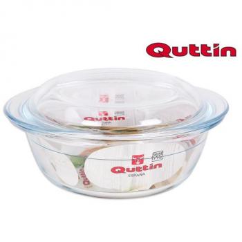 CACEROLA DE VIDRIO REDONDA CON TAPA QUTTIN 1.6 LITROS + 0.5 LITROS MAXHOME