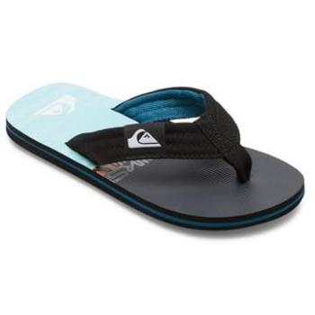 Quiksilver - Sandalias de niños Molokai Layback, color negro y azul, modelo II, talla 38 EU