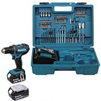 MAKITA DDF482RFX1 Taladro Atornillador 18v 62nm 3,0ah con Accesorios 2 Bat, 12 V, Negro, 0