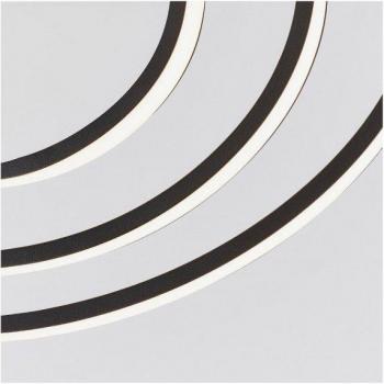 Lámpara de techo LED semi empotrada de aluminio Avali negro mate con acrílico blanco y negro mate