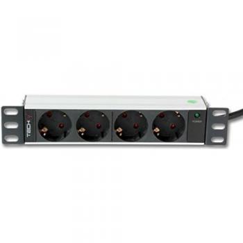 Regleta de alimentación Rack 10 1U con 4 salidas Schuko, 250V/16A, cable de 1,8m
