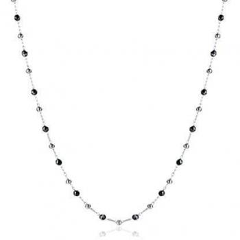 BRAND GIOIELLI Collar de plata con bolas hematitas - Plata