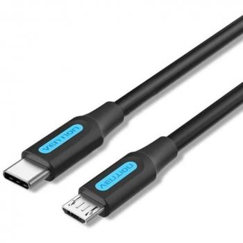 Cable USB 2.0 Tipo-C Vention COVBD de alta calidad con conector USB Tipo-C Macho a MicroUSB Macho de 50cm en color negro