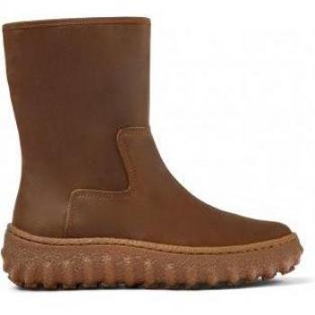 Camper Ground Women's Brown Leather Boots with Zipper