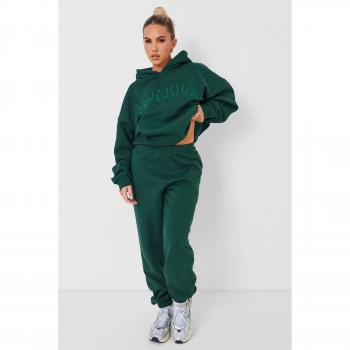 Kaiia Cuffed Sweat Pants in Dark Green