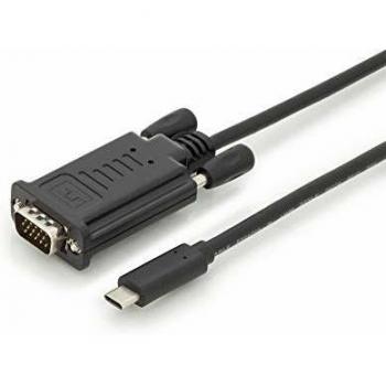 USB Type-C Adapter Cable, Type-C to VGA M/M, 2.0m, 1920x1200@60Hz, CE, bl, Gold