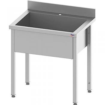 Cleiton® - Fregadero Industrial de Acero Inoxidable Profesional con Seno Profundo (300mm) 800x700x850 mm, Fabricado en Acero de 1 mm de Grosor ofreciendo Gran Robustez y Res