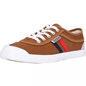 Zapatillas Retro Kawasaki Unisex Marrón Claro 38 - Tela, Planas, Con Cordones, Casual