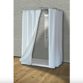 Cortina de Ducha Vinilo Blanca 240x200 cm con Anillas